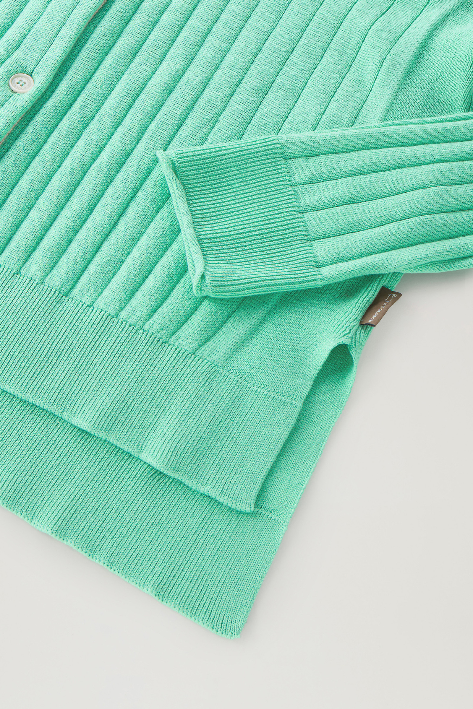 Wide Ribbed Cardigan in Pure Cotton Green photo 7 | Woolrich