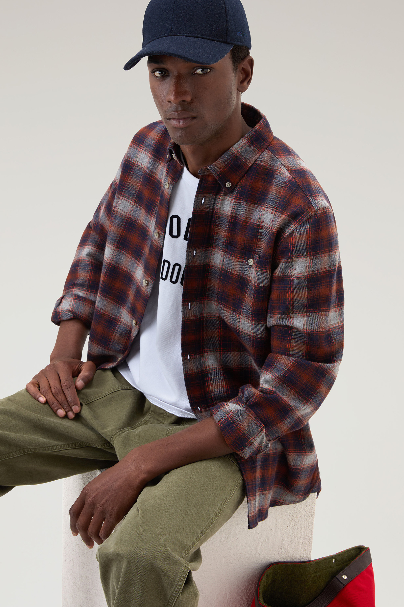 Traditionelles Karoshirt aus Flanell orange photo 4 | Woolrich