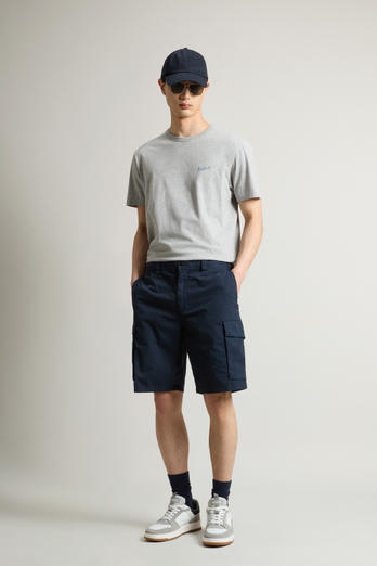 Garment-Dyed Cargo Short in Pure Cotton Blue | Woolrich