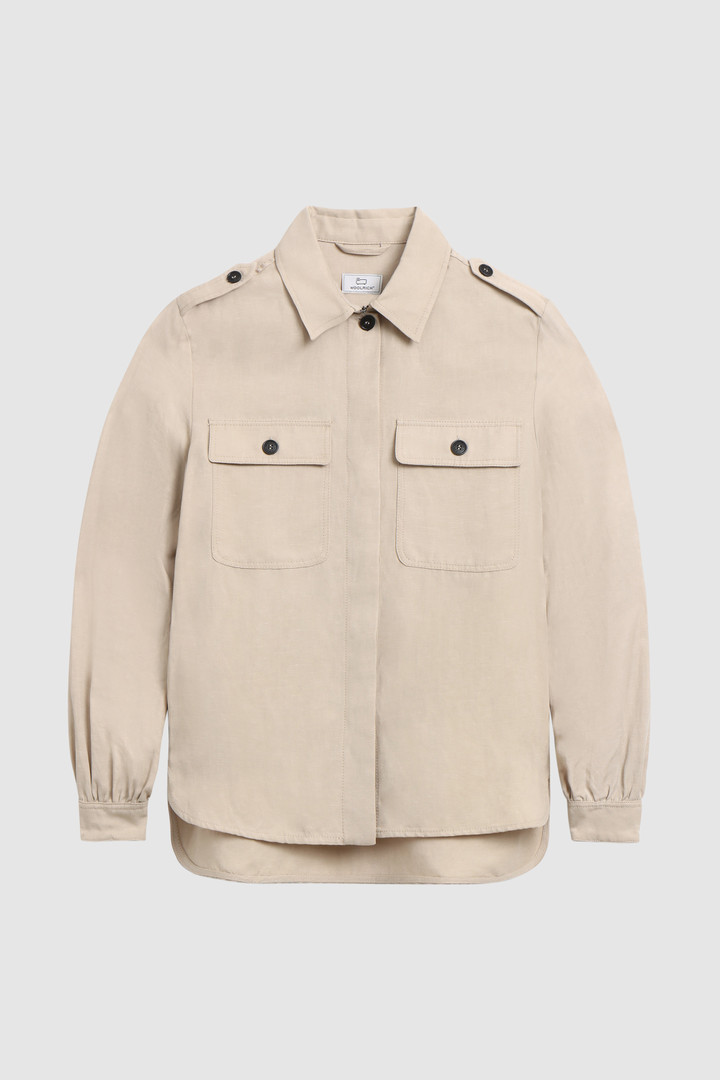 Sobrecamisa Outdoor en mezcla de lino beige photo 4 | Woolrich