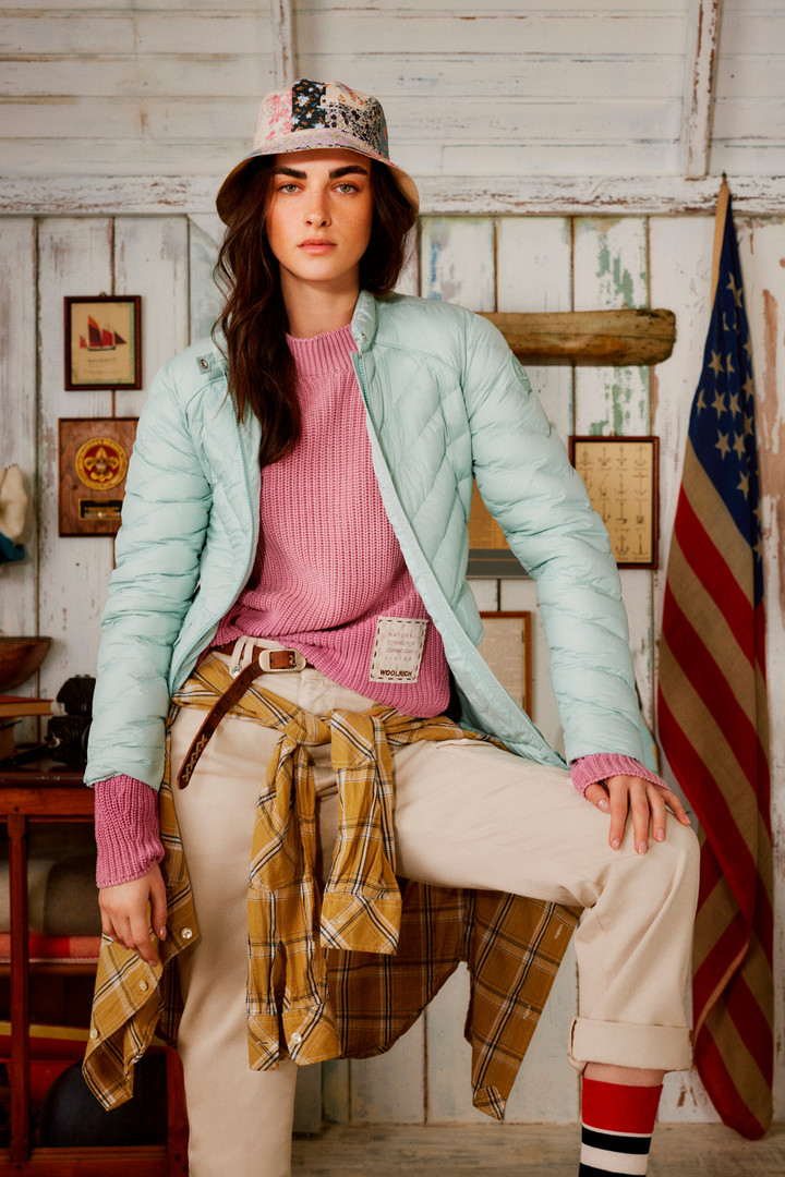 Pullover mit Rundhalsausschnitt aus reiner Baumwolle mit natürlichem, stückgefärbtem Finish Rosa photo 9 | Woolrich