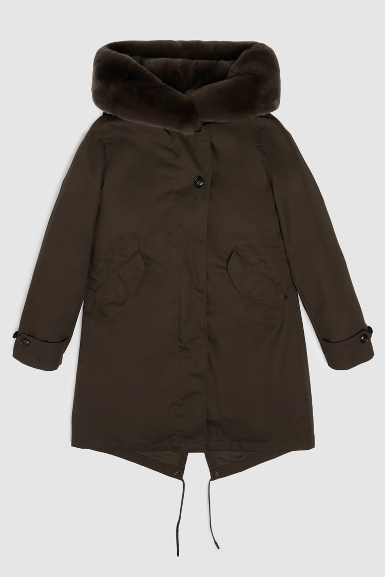 Literary Parka with rex fur