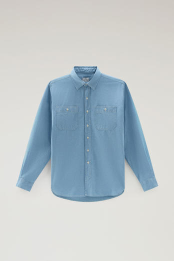 Chambray Shirt in Pure Cotton Blue | Woolrich