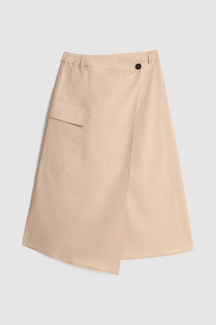 Jupe portefeuille en popeline de coton beige photo 4 | Woolrich