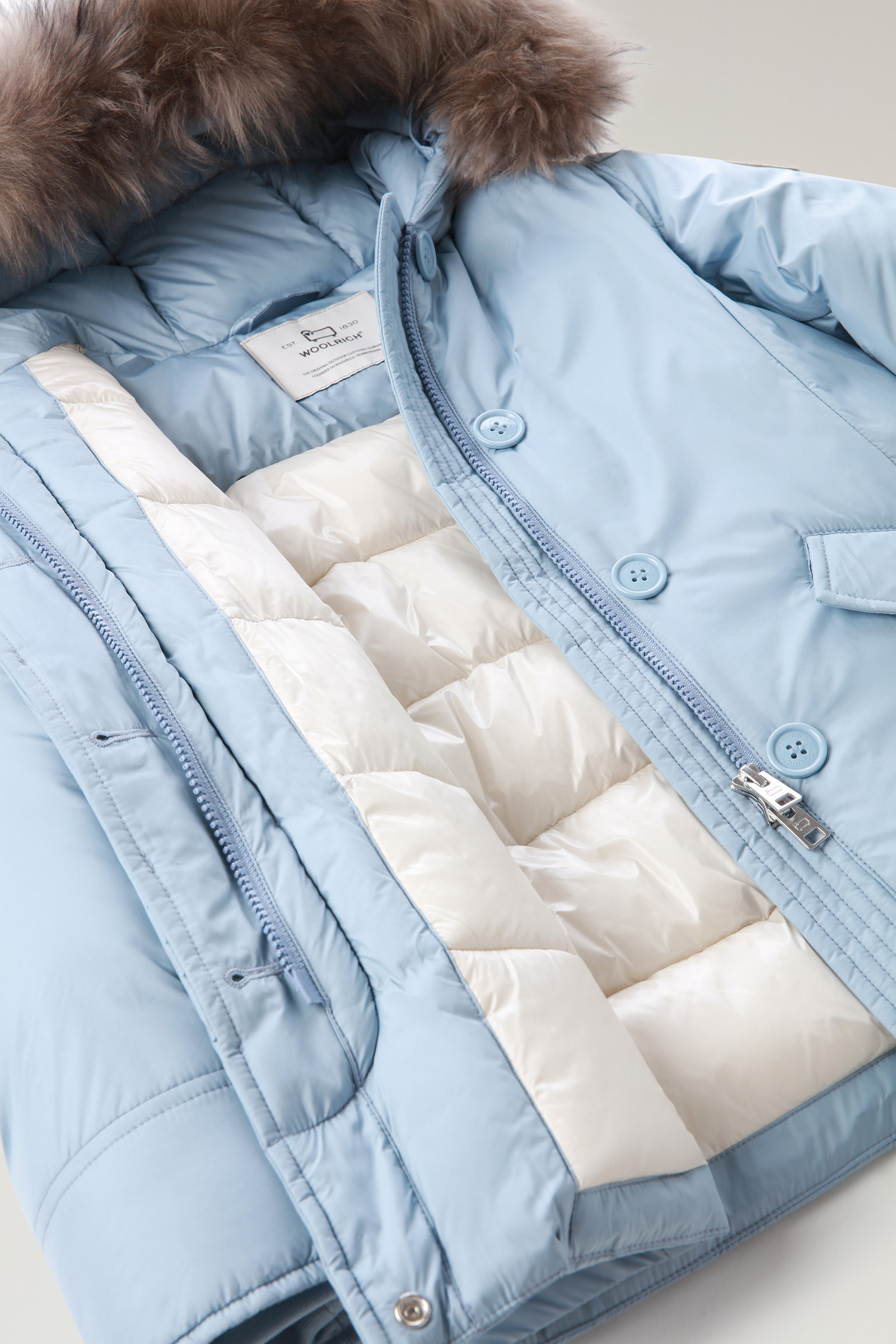 Kurzer Arctic Parka mit Kaschmirpelz für Mädchen Blau photo 7 | Woolrich