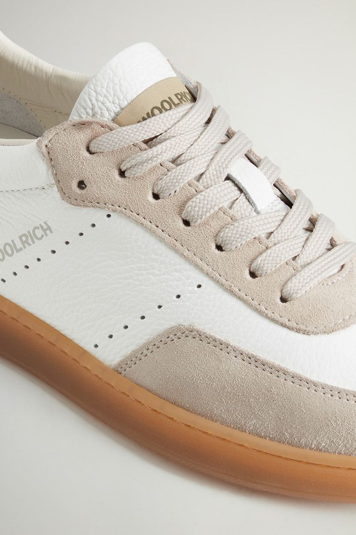 Swing Court Leather Sneakers with Suede Details White photo 5 | Woolrich