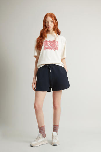 Pure Cotton Fleece Shorts Blue | Woolrich