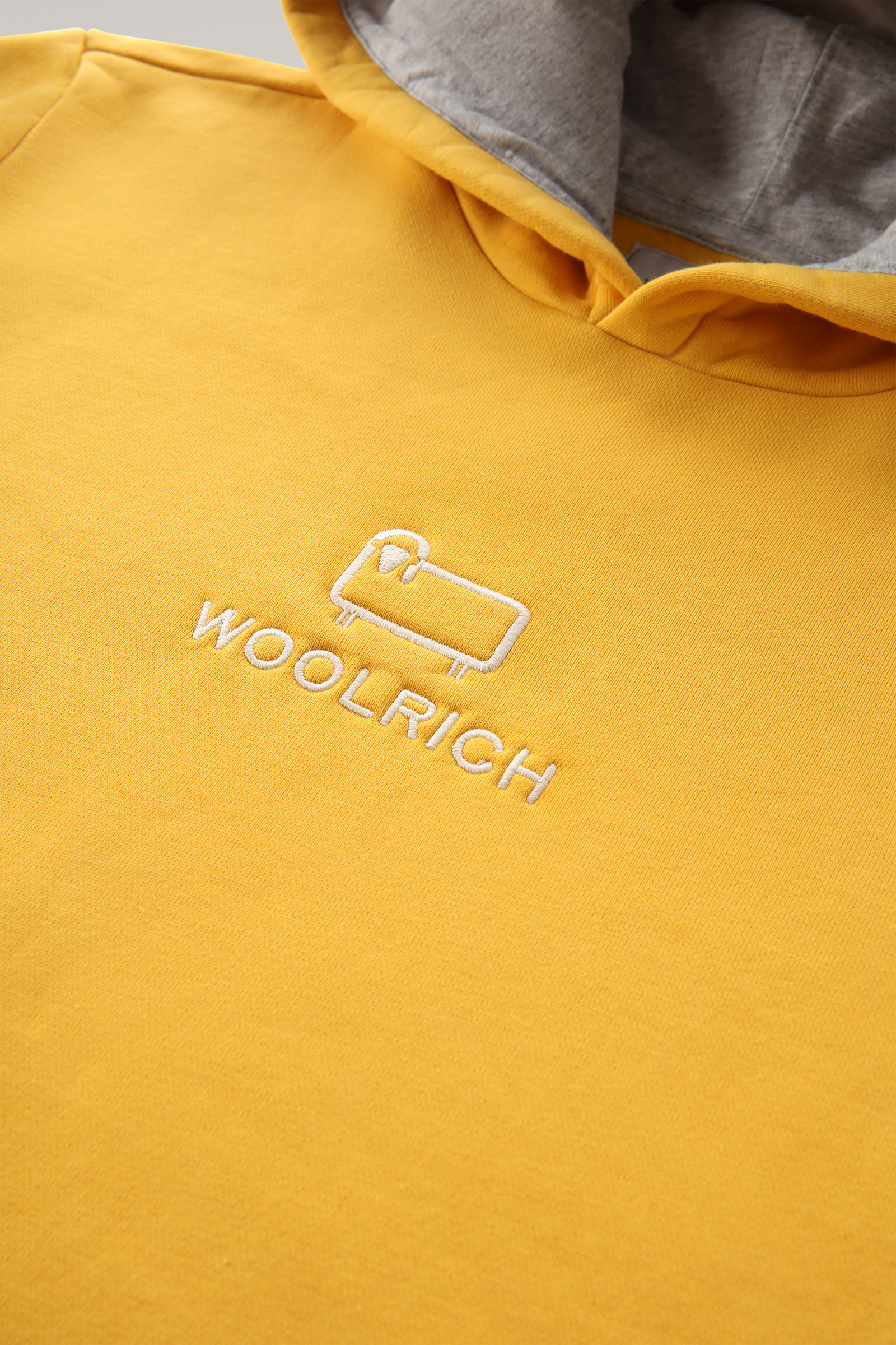 Logo-Kapuzenpullover für Jungen aus Fleece gelb photo 4 | Woolrich