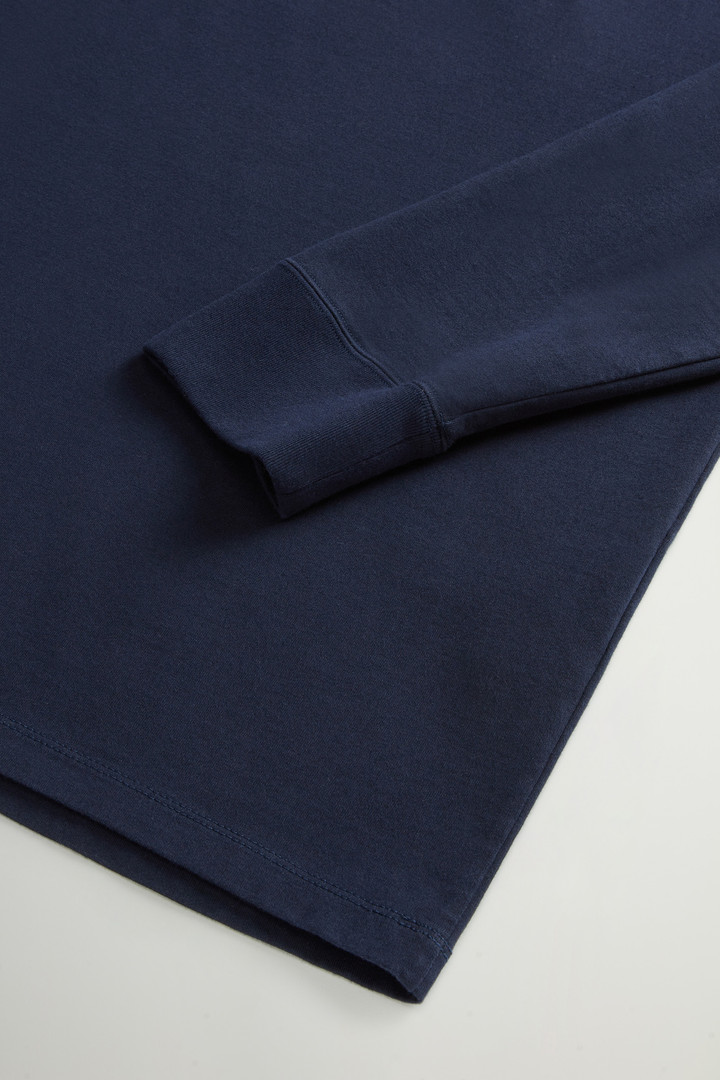 Pure Cotton T-Shirt with Embroidered Logo Blue photo 7 | Woolrich