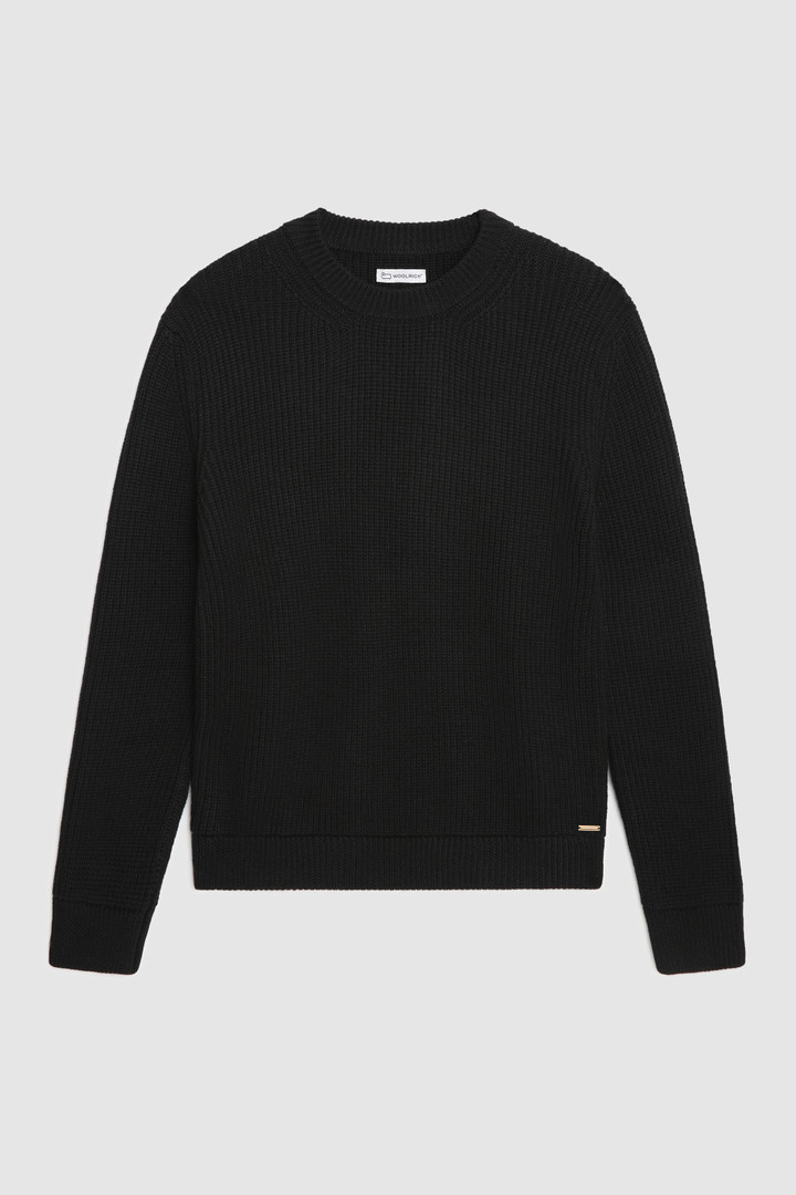 Ribbed virgin merino wool Crewneck Sweater