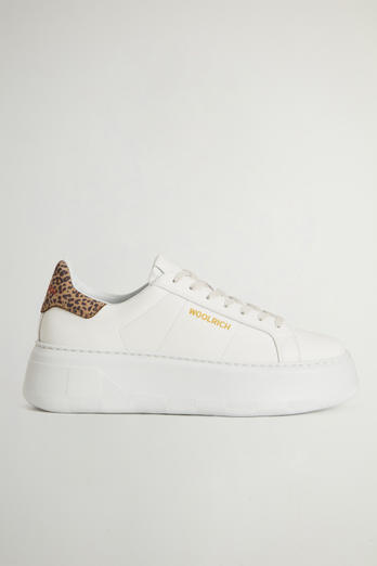 Chunky Court Sneakers in Leather White | Woolrich