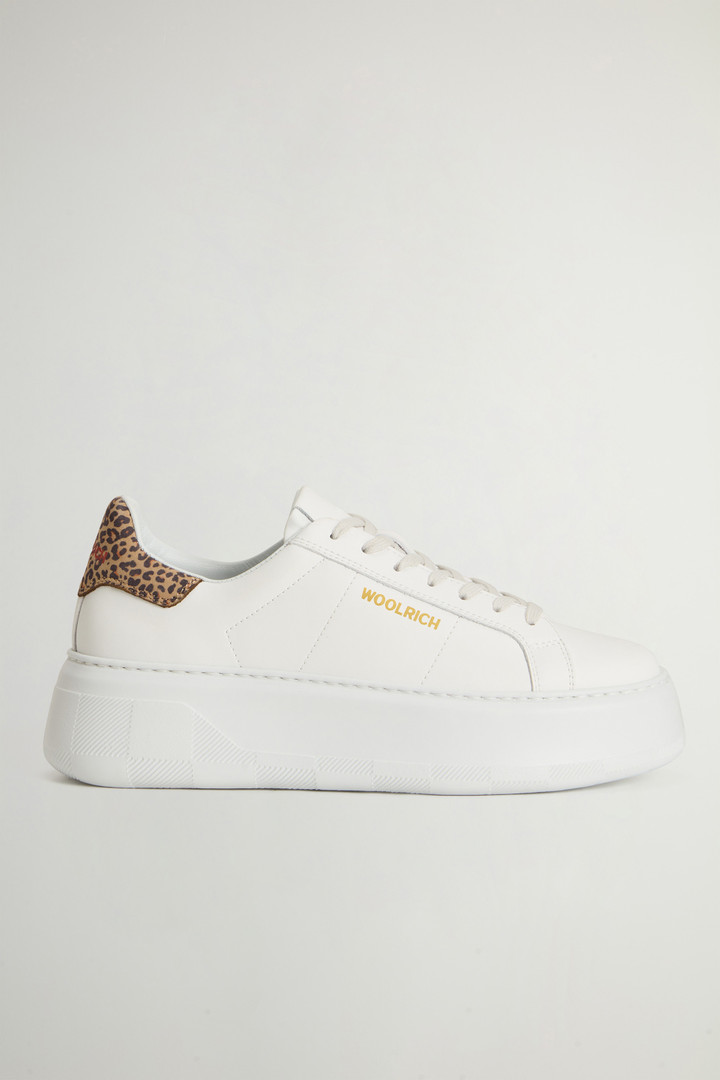 Chunky Court Sneakers in Leather White photo 1 | Woolrich