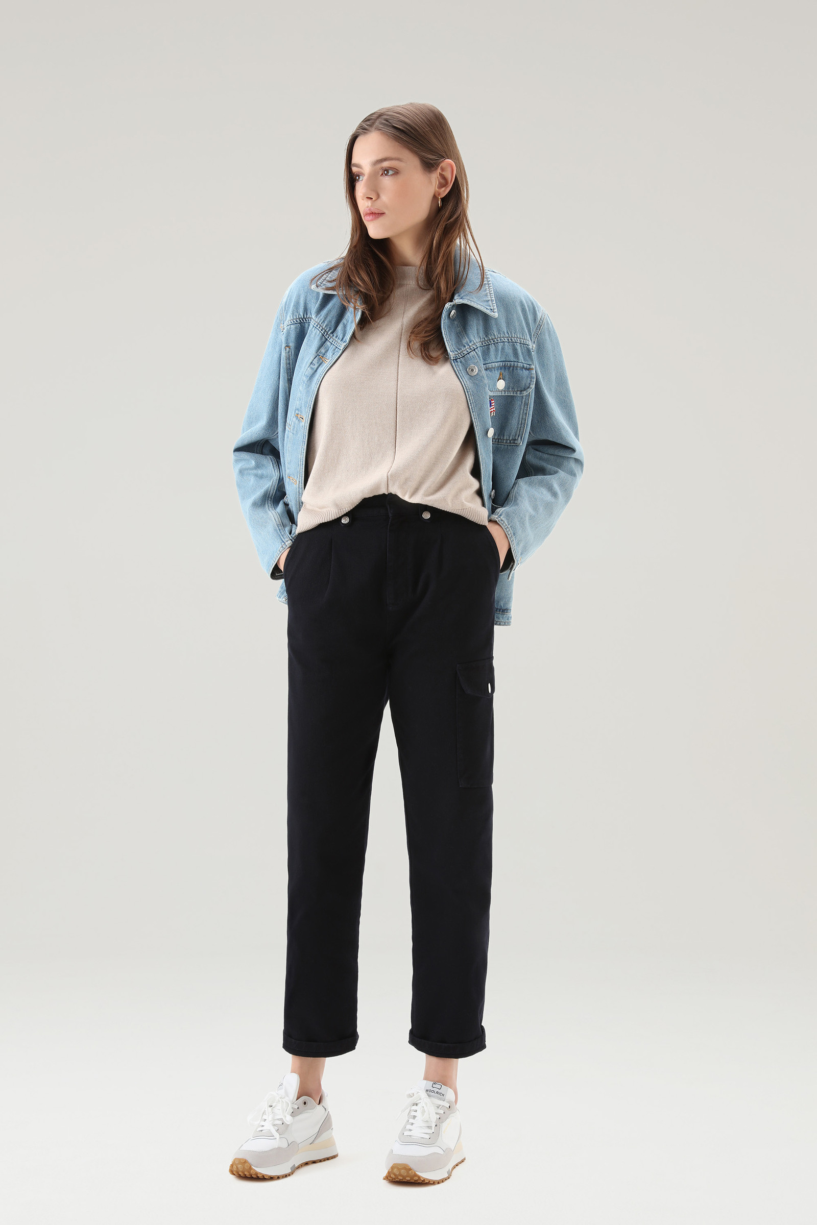 Maglia girocollo in misto cotone e cashmere beige photo 2 | Woolrich