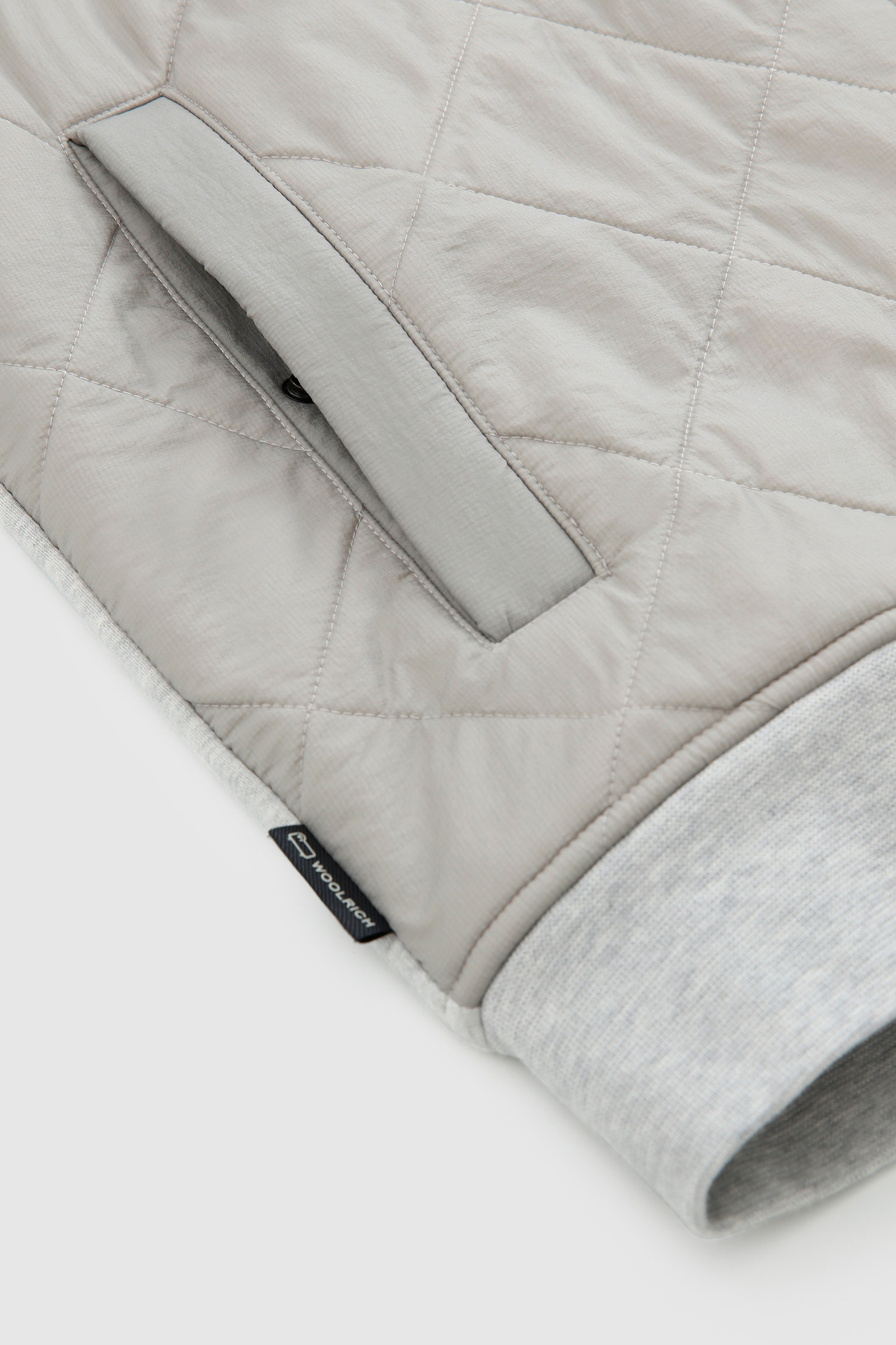 Full-Zip Hoodie with Crinkle Nylon Quilting Grey photo 6 | Woolrich