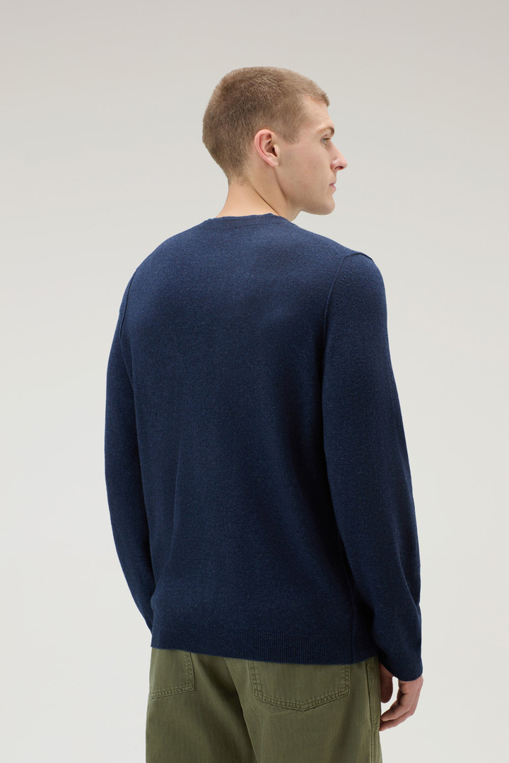 Crewneck Sweater in Merino Wool Blend Blue photo 3 | Woolrich