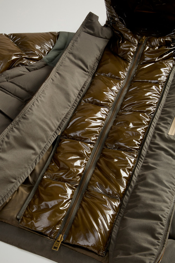 Hybrid Down Jacket with Removable Sleeves and Hood Green photo 5 | Woolrich
