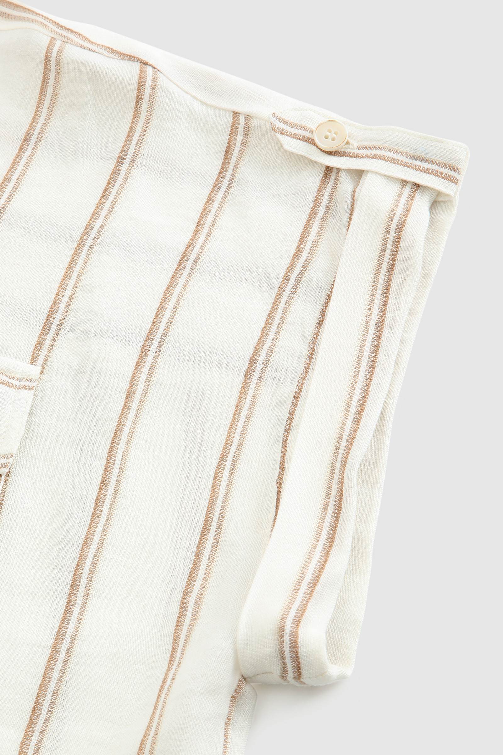 Striped Linen Blend Shirt White photo 7 | Woolrich