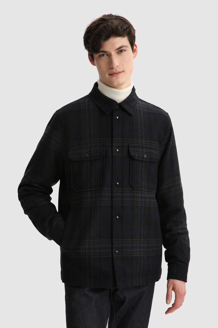 Chemise matelassée Alaskan à carreaux en laine italienne recyclée
