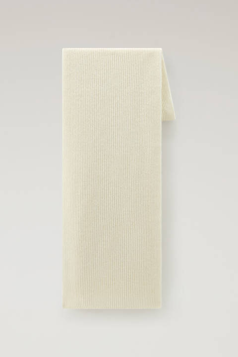 Gerippter Schal aus reinem Kaschmir Weiß | Woolrich