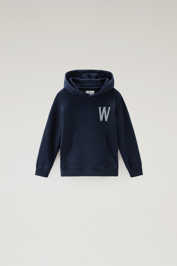 Boys' Pure Cotton Hoodie Blue photo 1 | Woolrich