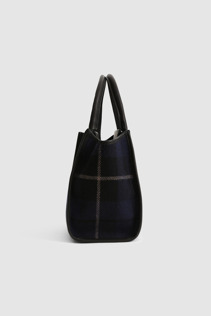 Wool Tote Bag with check pattern
