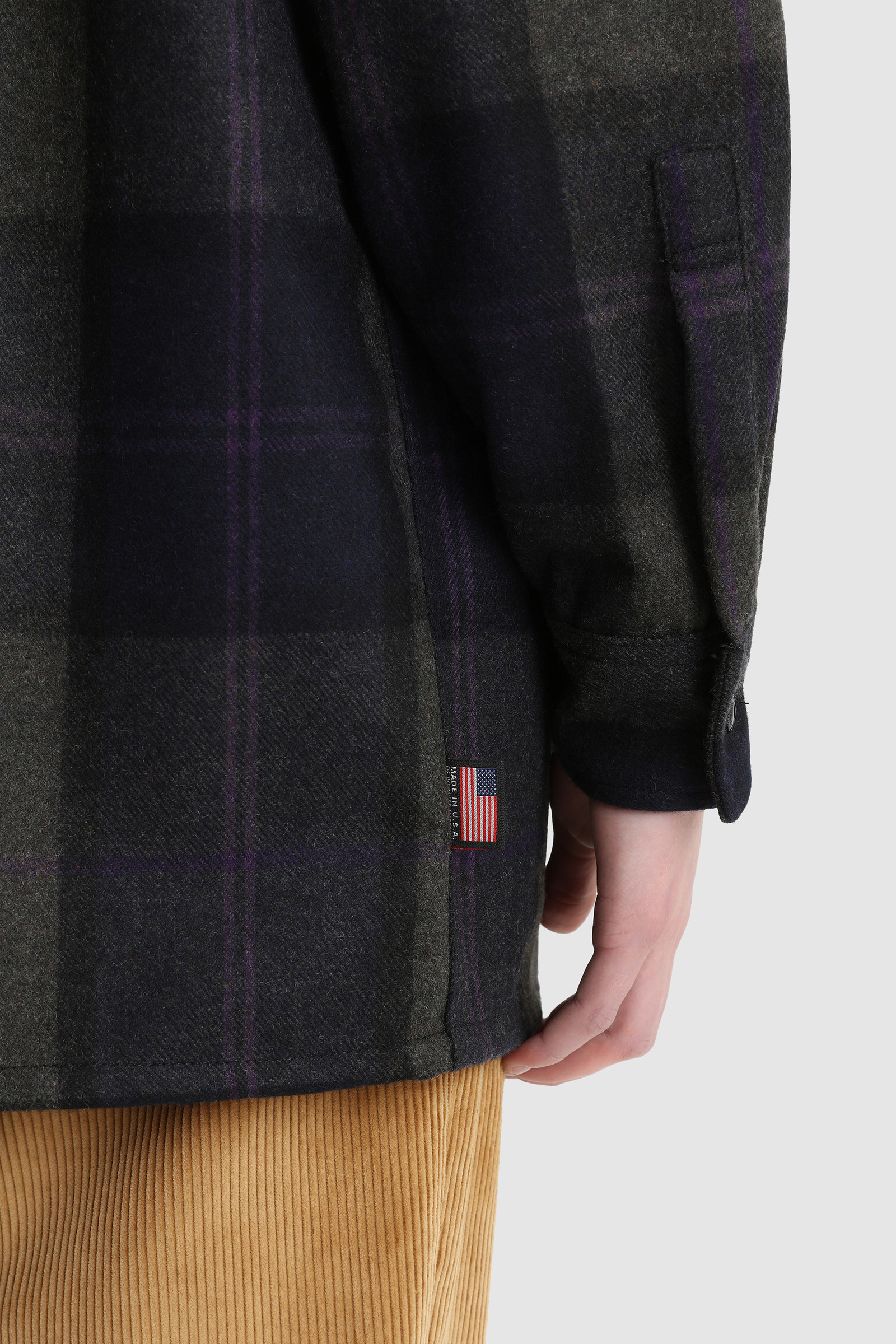 Wool Blend Boyfriend Flannel Shirt - Made in Usa Green photo 6 | Woolrich