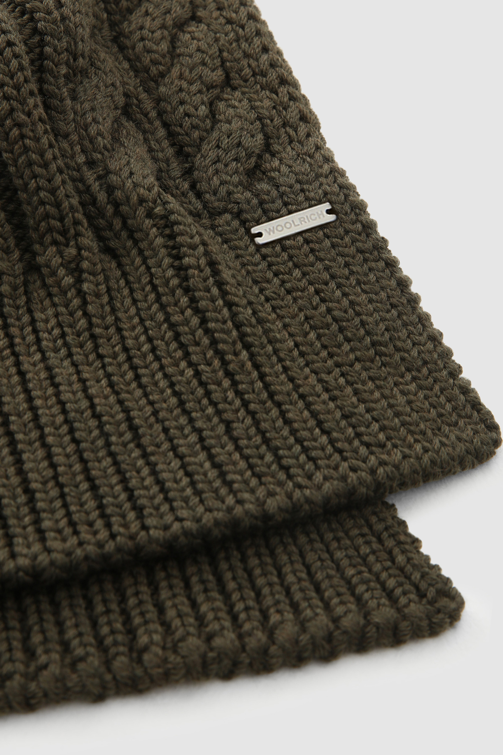 Virgin wool Scarf with ribbed edges