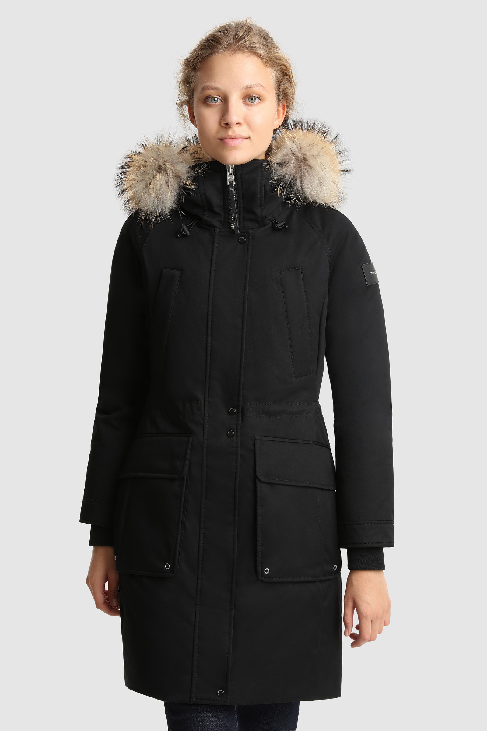 Yetna Long Parka with Removable Fur Black | Woolrich