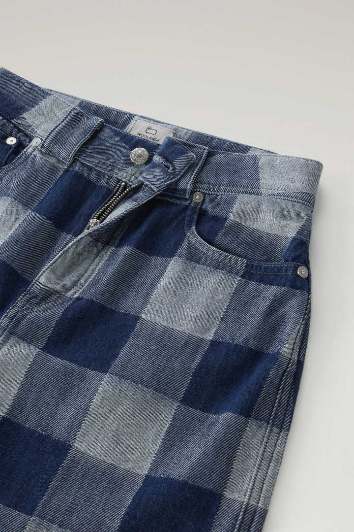 Minifalda de cuadros de tejido vaquero de puro algodón Azul photo 5 | Woolrich