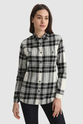 Cotton Flannel Shirt with Check Pattern