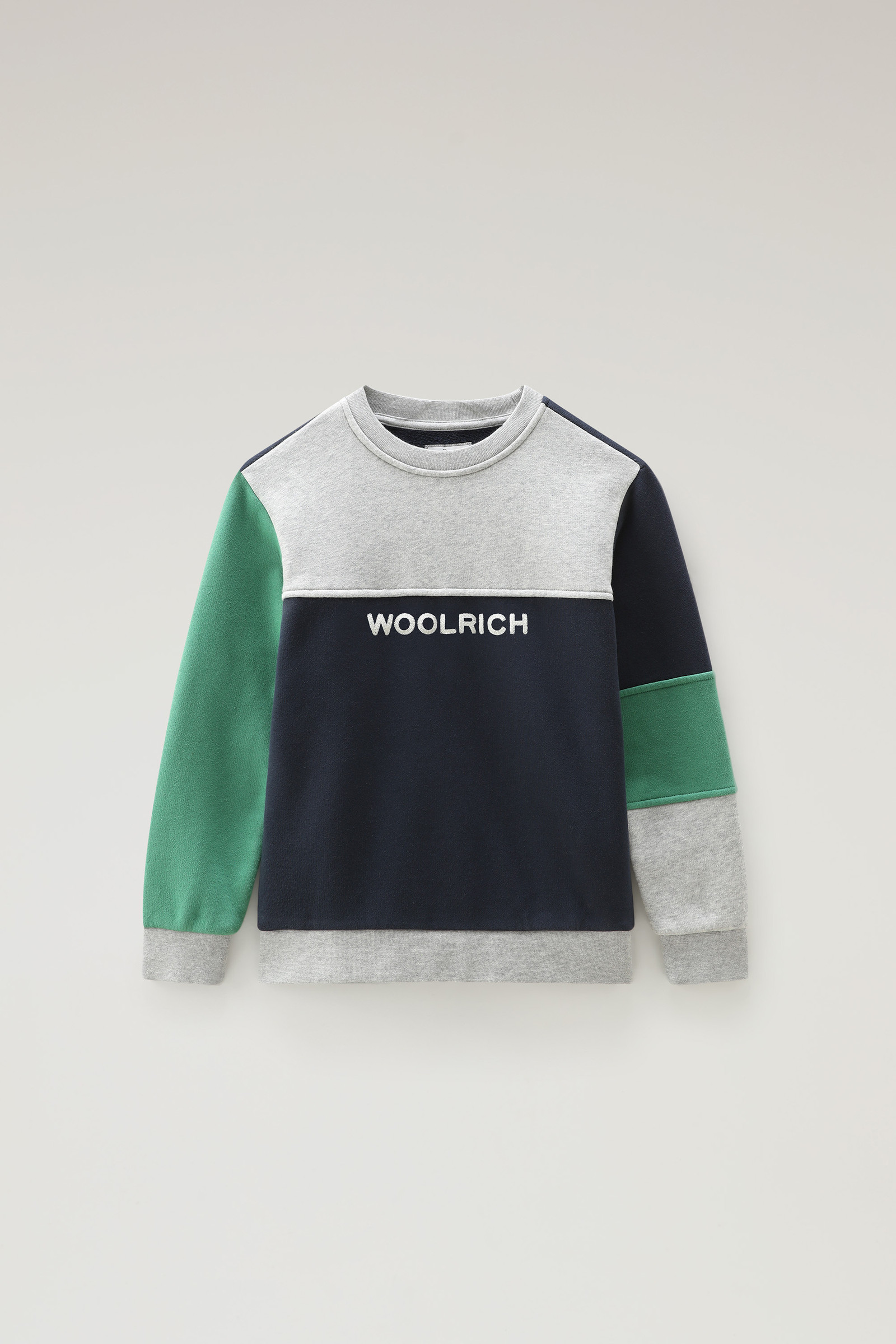 Color-Block Sweatshirt van puur katoen voor jongens blauw | Woolrich
