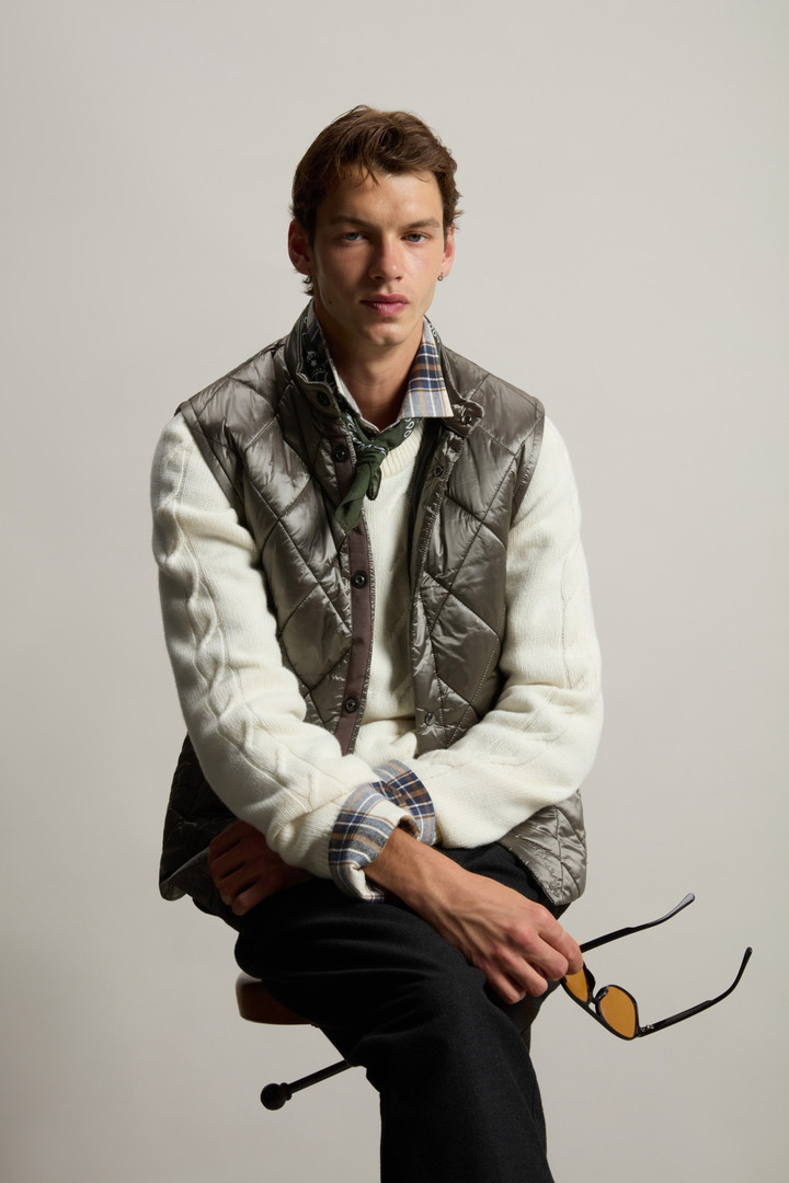 Pullover mit Rundhalsausschnitt aus reiner Wolle Weiß photo 7 | Woolrich