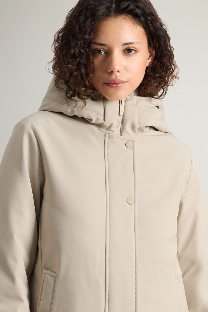 Firth Parka in Tech Softshell with Removable Faux Fur Collar Beige photo 4 | Woolrich