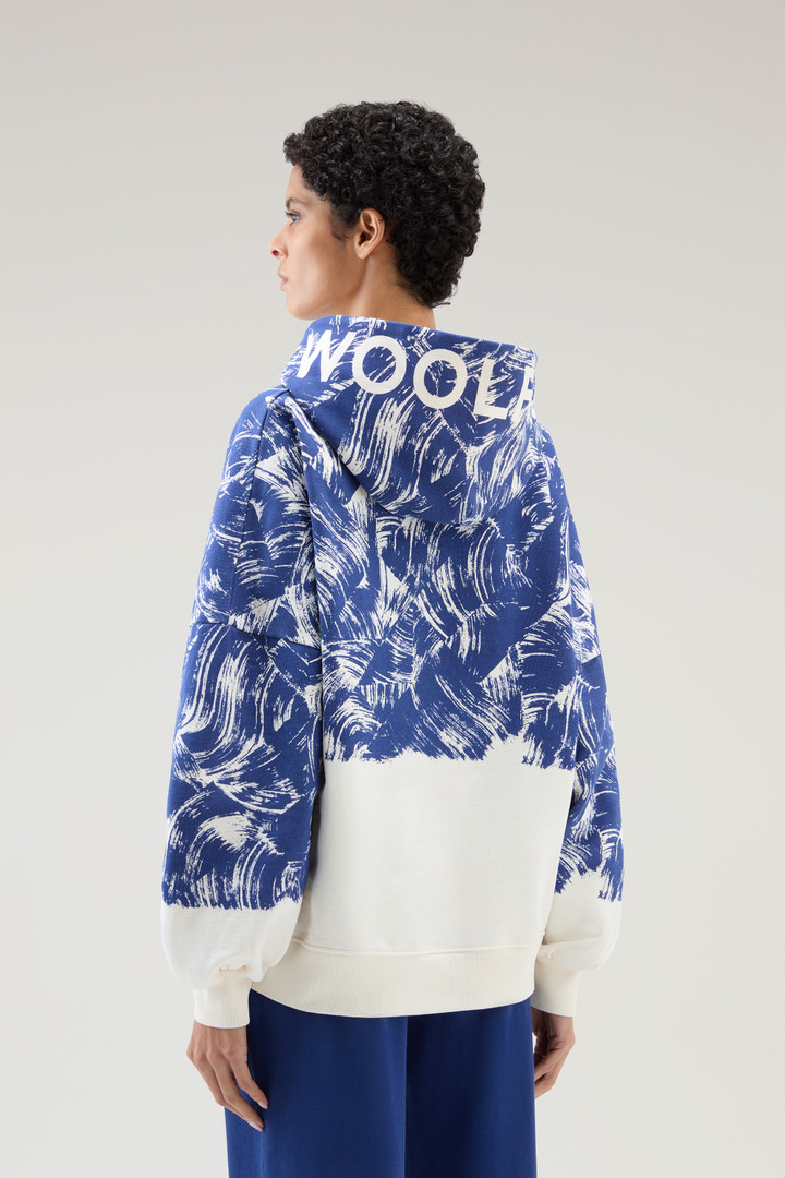 Zuiver katoenen sweater met print en capuchon Blauw photo 3 | Woolrich