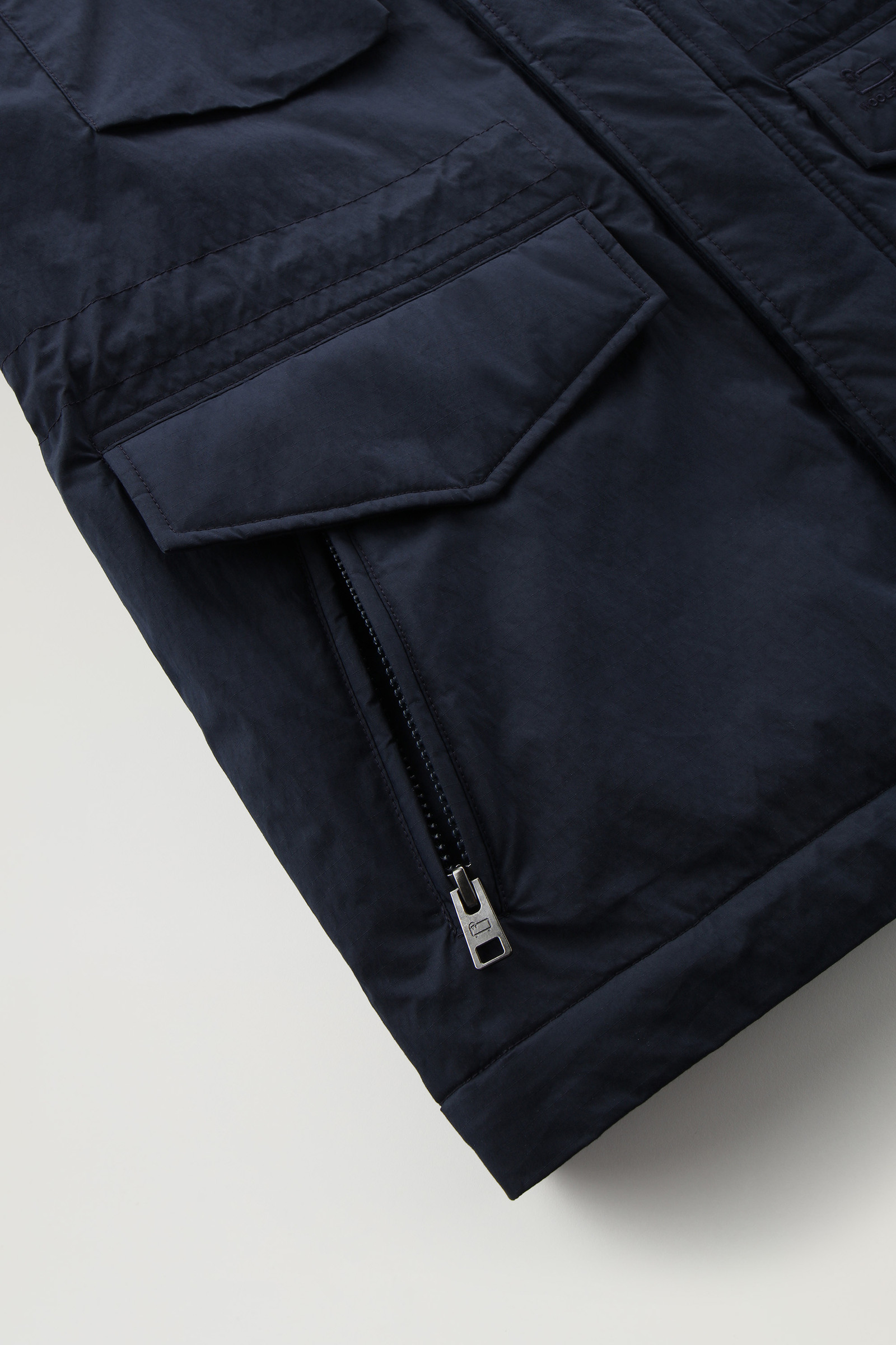 Giacca Field in Ripstop foderata in lana sherpa blu photo 8 | Woolrich