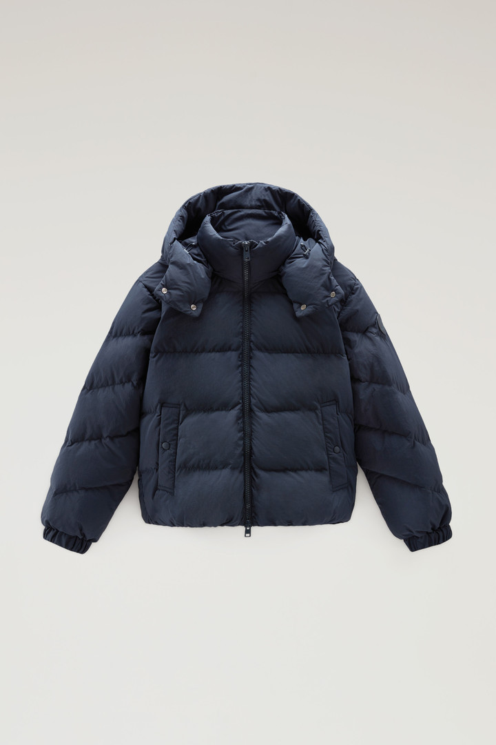 Quilted Down Jacket in Eco Taslan Nylon with Detachable Hood Blue photo 5 | Woolrich