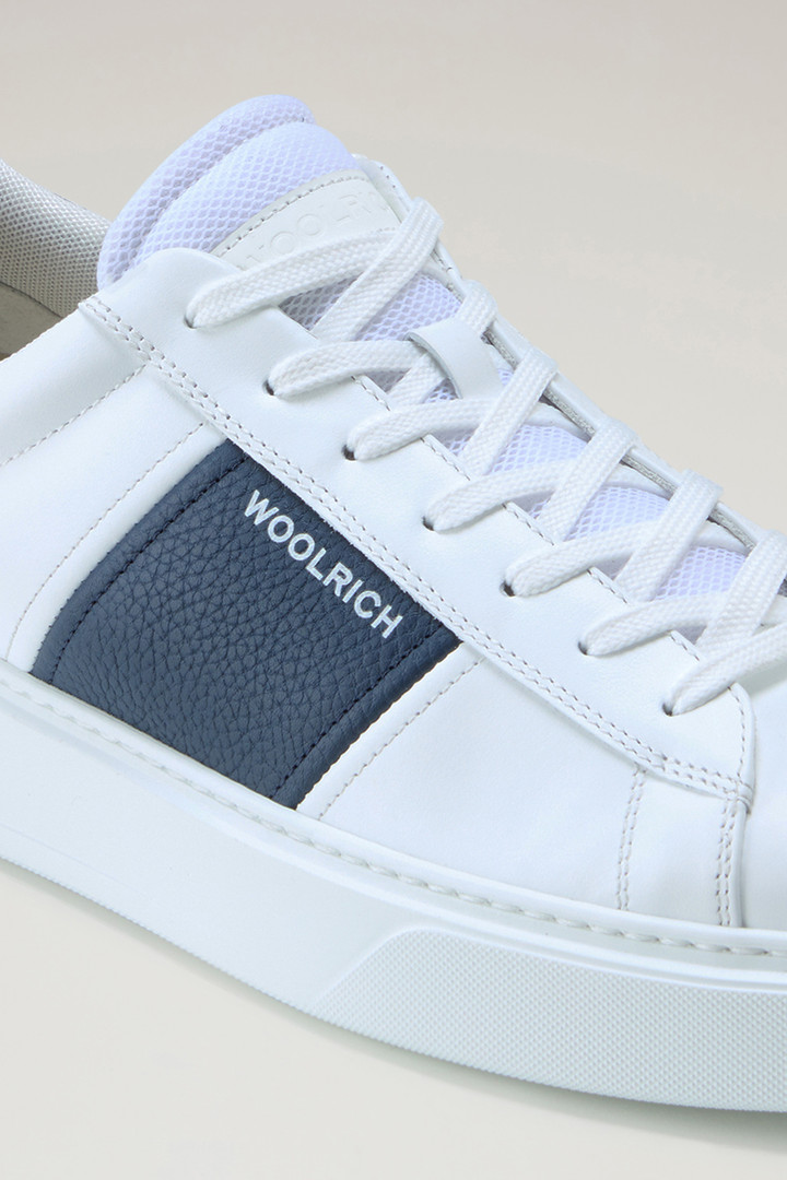 Classic Court Sneakers in Leather with Contrasting Trim Blue photo 5 | Woolrich