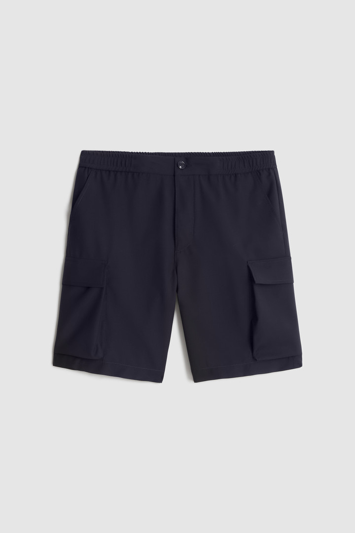 Short cargo en laine froide bleu photo 4 | Woolrich