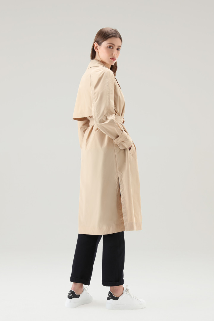 Trench Coat in Urban Touch Fabric with Belted Waist Beige photo 3 | Woolrich