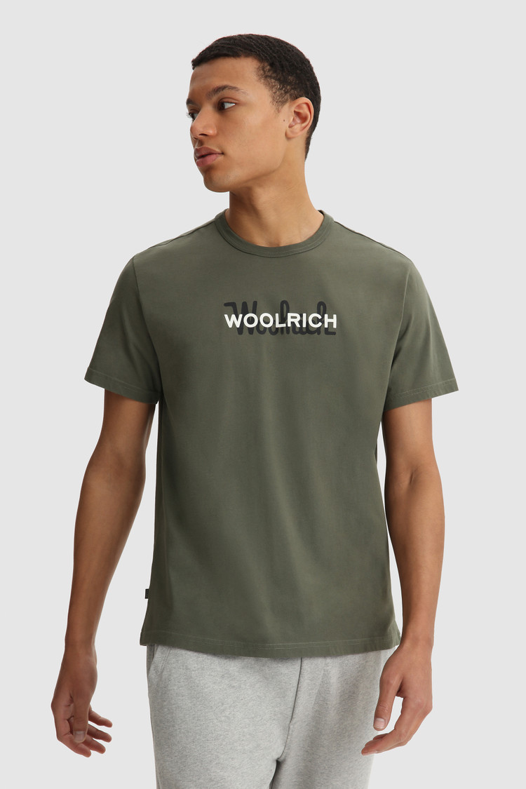Katoenen T-shirt met macro logo