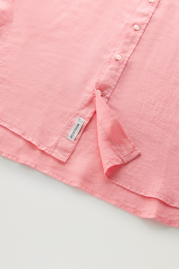 Overhemd van achteraf geverfd, zuiver linnen Roze photo 8 | Woolrich