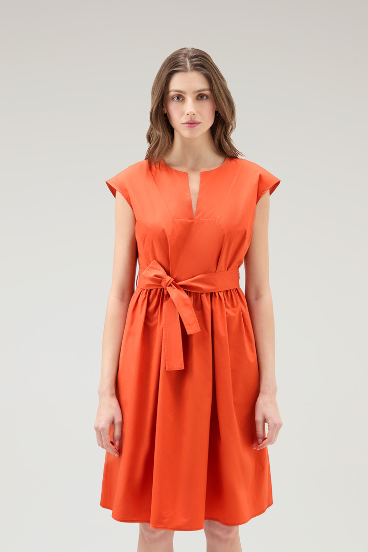 Kurzes Kleid aus reinem Baumwollpopeline Orange photo 1 | Woolrich