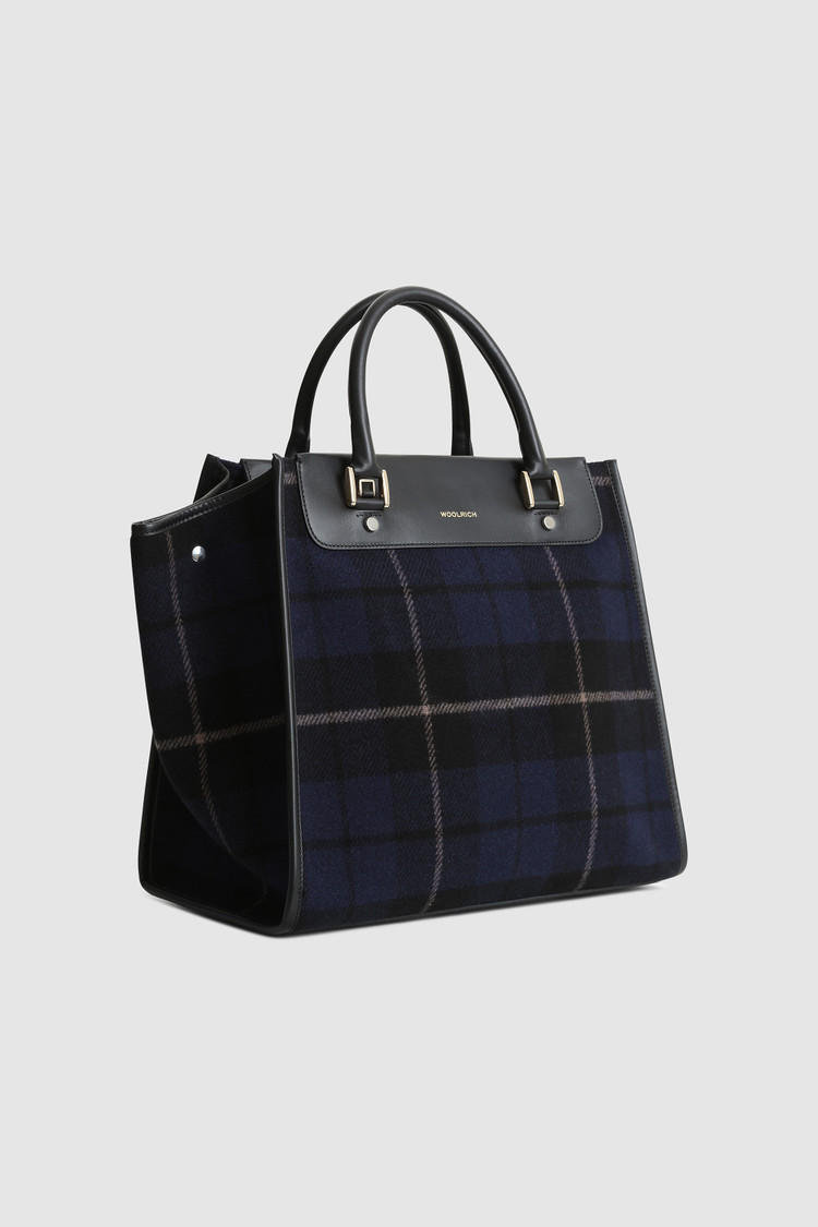 Sac fourre-tout surdimensionné en laine avec motif à carreaux