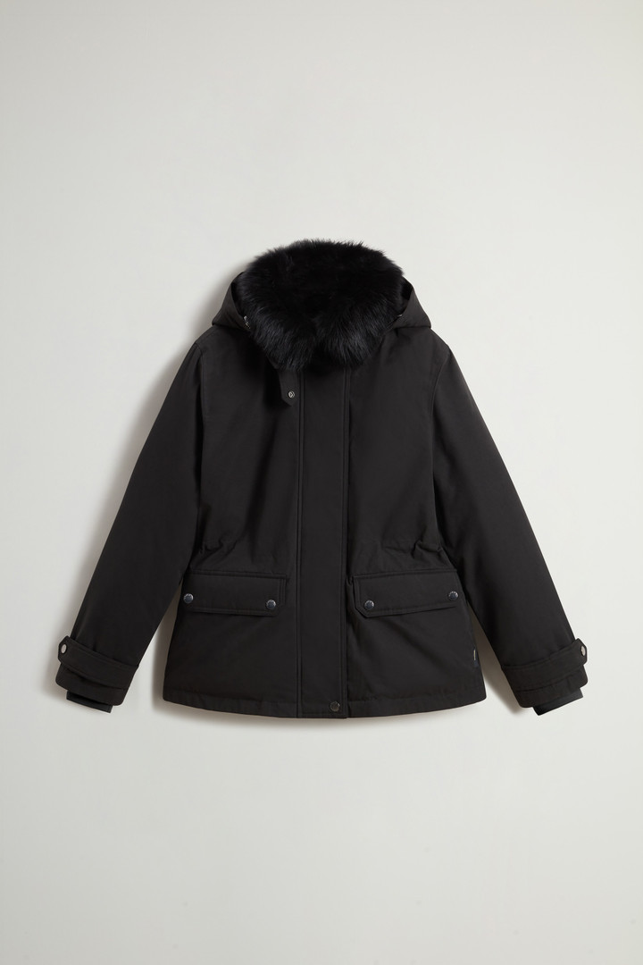 Short Arctic Parka in Mountain Cloth with Removable Hood and Fur Black photo 6 | Woolrich