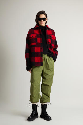 Gentry Checked Overshirt in Wool Blend Red | Woolrich