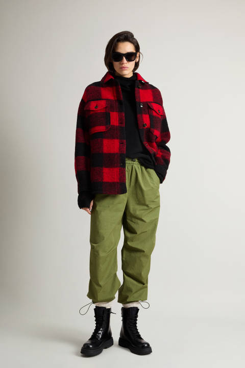 Gentry Checked Overshirt in Wool Blend Red | Woolrich