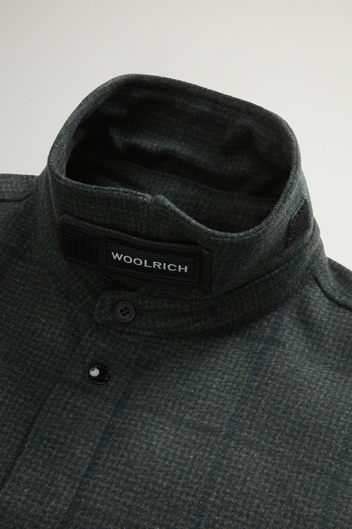 Alaskan Padded Overshirt in Checked Italian Wool Blend Green photo 7 | Woolrich