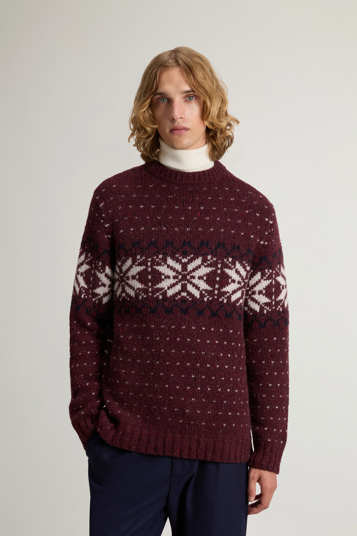 Fair Isle Sweater in Wool Blend Burgundy photo 1 | Woolrich