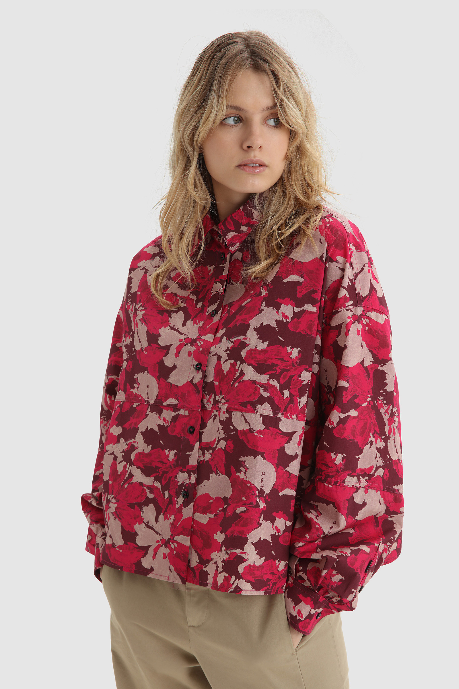 Wilderness Shirt in Cotton Poplin Red | Woolrich
