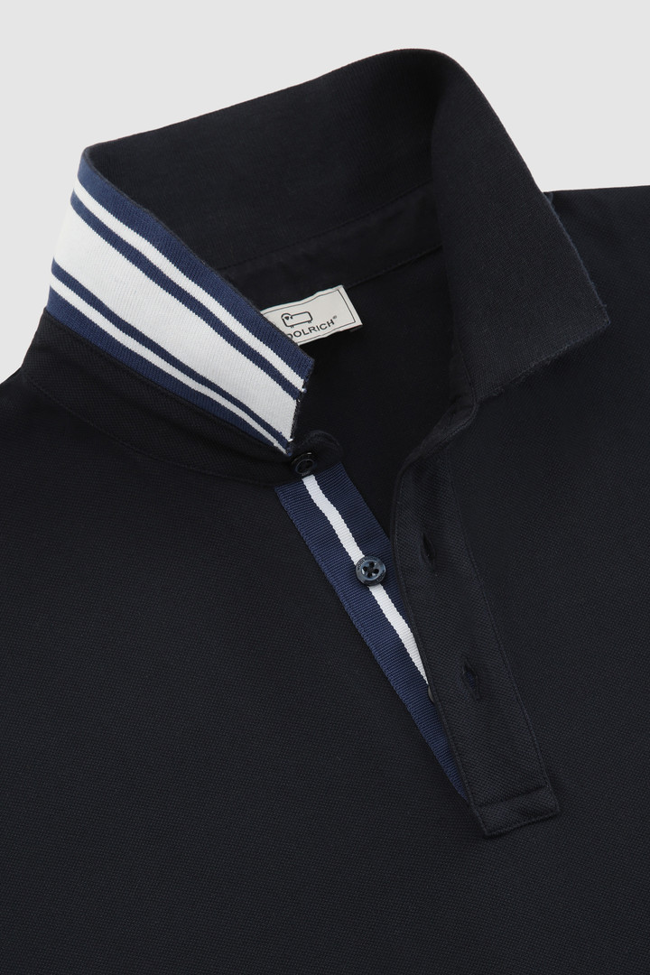 Polo Gracious en piqué de coton extensible bleu photo 8 | Woolrich